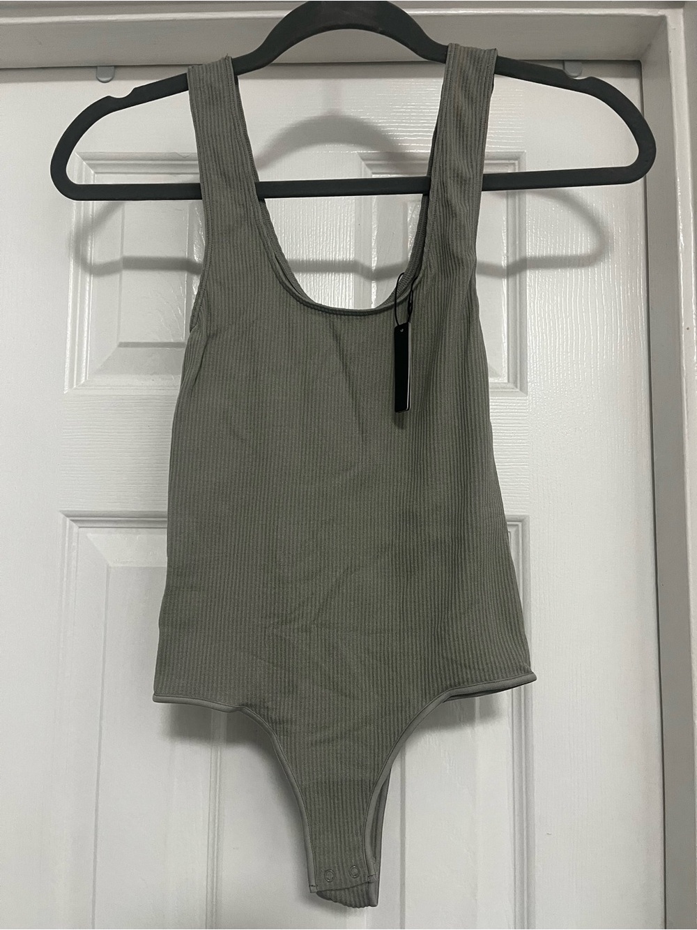 SKIMS Sage  Ribbed Scoop Neck Bodysuit